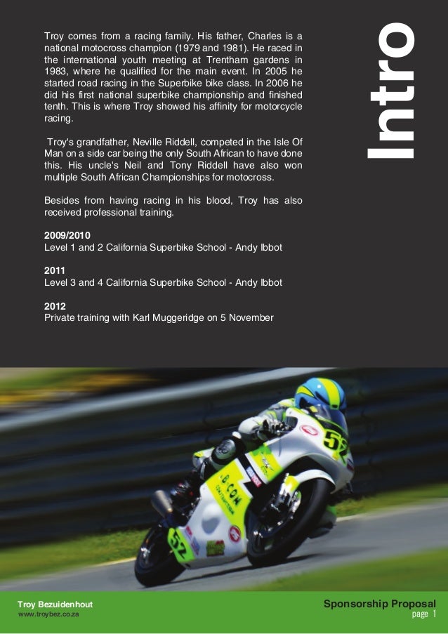 troy bezuidenhout sponsorship opportunity 2014 03 04 racing sponsorship proposal