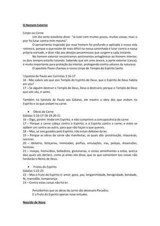 Tríplice Constituição do Homem