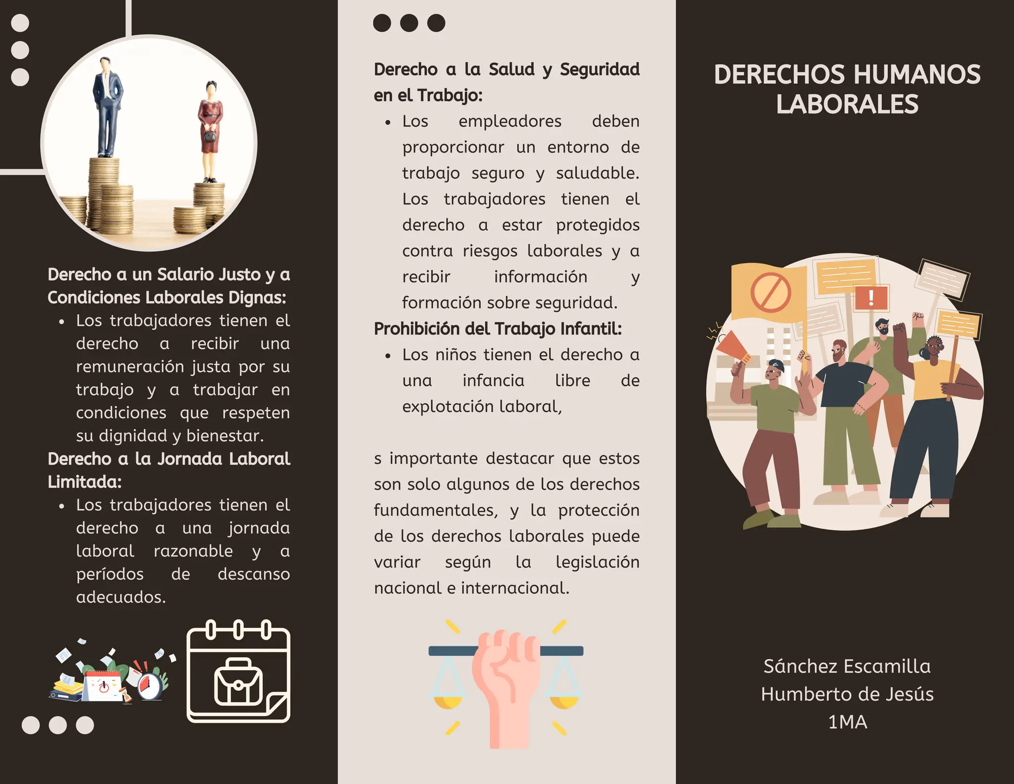 Triptico acerca de los derechos humanos laborales | PDF