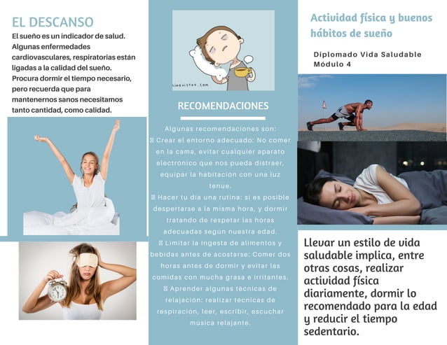 Tríptico actividad física y hábitos de sueño