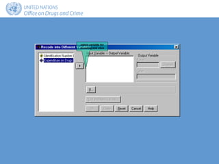 select variable for
recoding and click
 