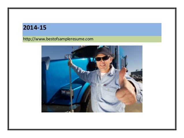 Truck driver cover letter sample pdf