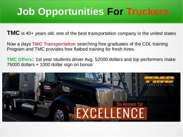 truckers jobs in united states tmc trucking jobs