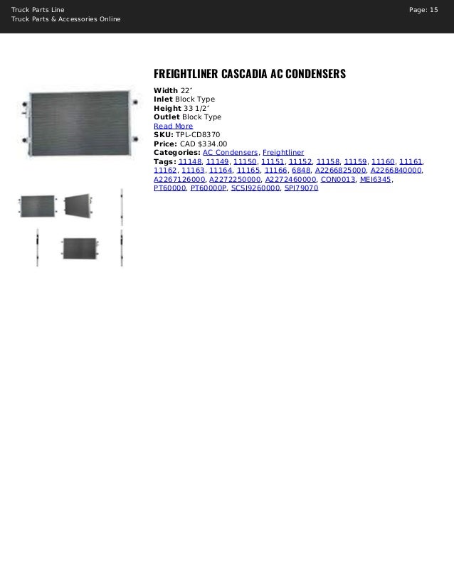 Freightliner Business Class M2 OE Replacement AC Condenser Part# PT40986P