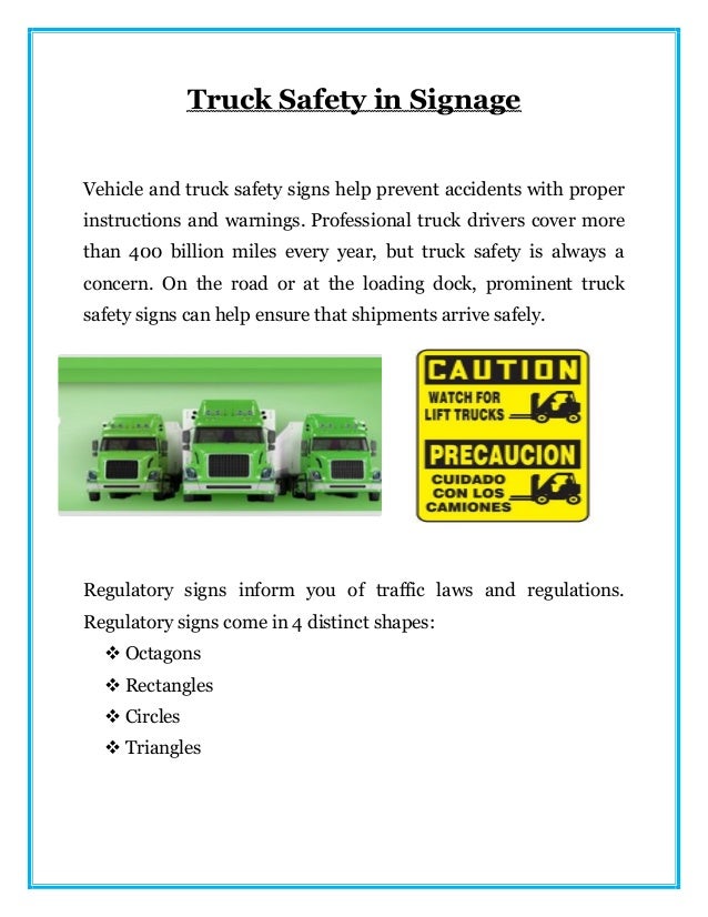 Truck Safety in Signage