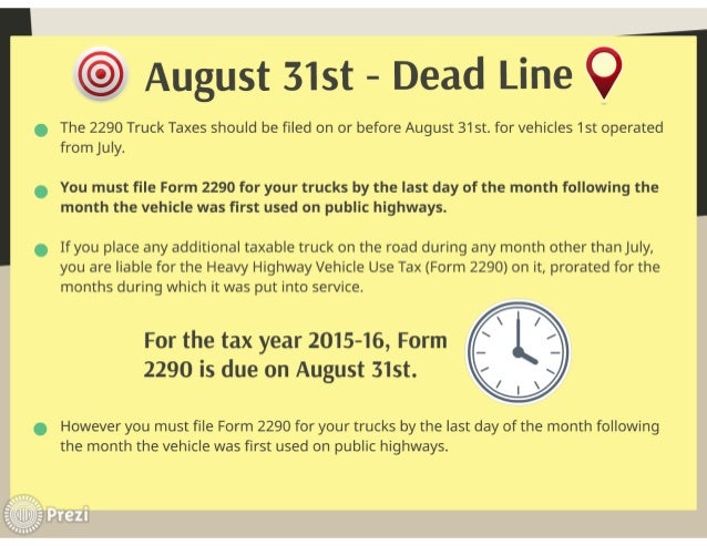 truck tax form 2290 e file form 2290 due date 2016