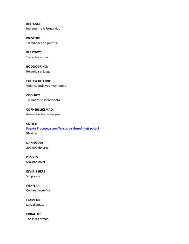 Claves para gta 3 pc hanluda