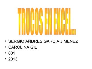 • SERGIO ANDRES GARCIA JIMENEZ
• CAROLINA GIL
• 801
• 2013
 