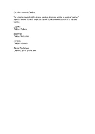 Trucos de la búsqueda sobre google