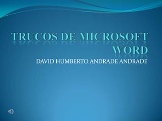 DAVID HUMBERTO ANDRADE ANDRADE
 