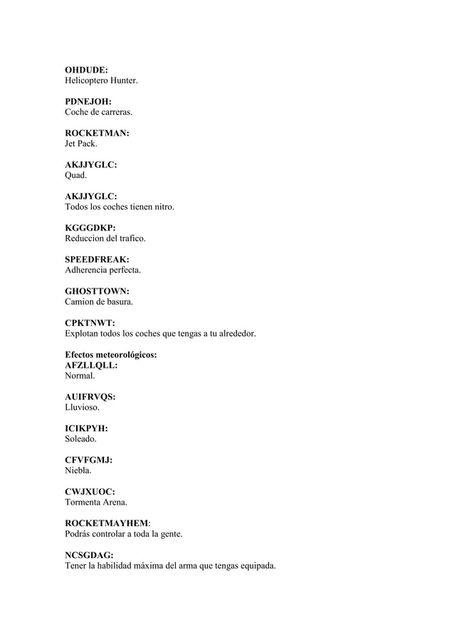 Trucos gta san andreas