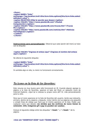 Trucos html para paginas web