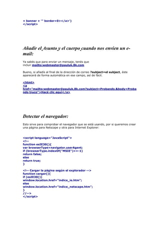 Trucos html para paginas web