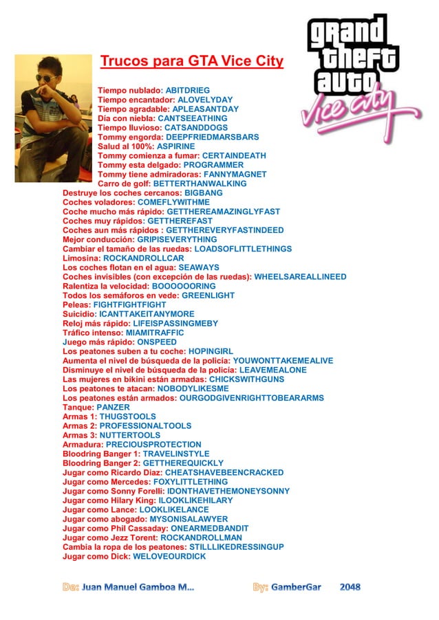 Trucos para gta vice city Pdf PDF
