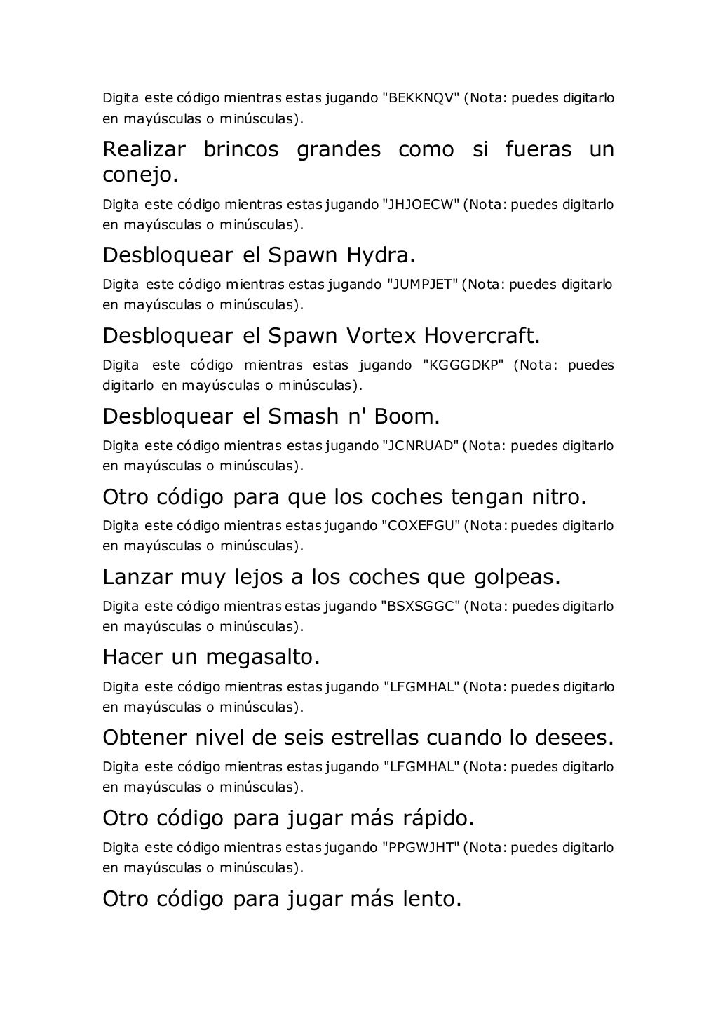 TRUCOS GTA SAN ANDREAS