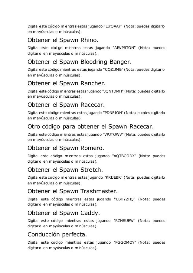 TRUCOS GTA SAN ANDREAS