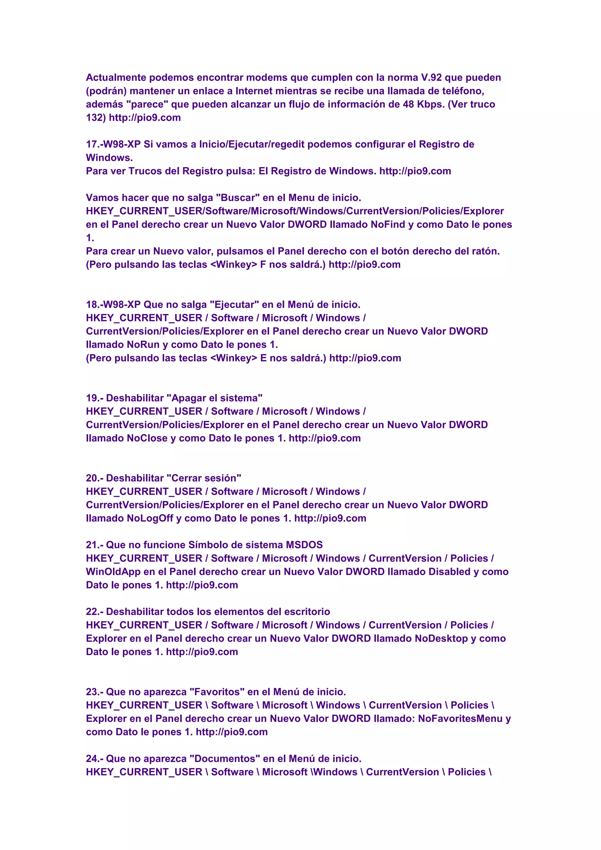 Trucos windows xp | DOCX