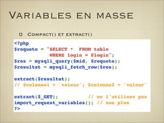Trucs et astuces PHP et MySQL