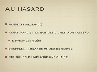 Trucs et astuces PHP et MySQL