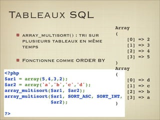 Trucs et astuces PHP et MySQL