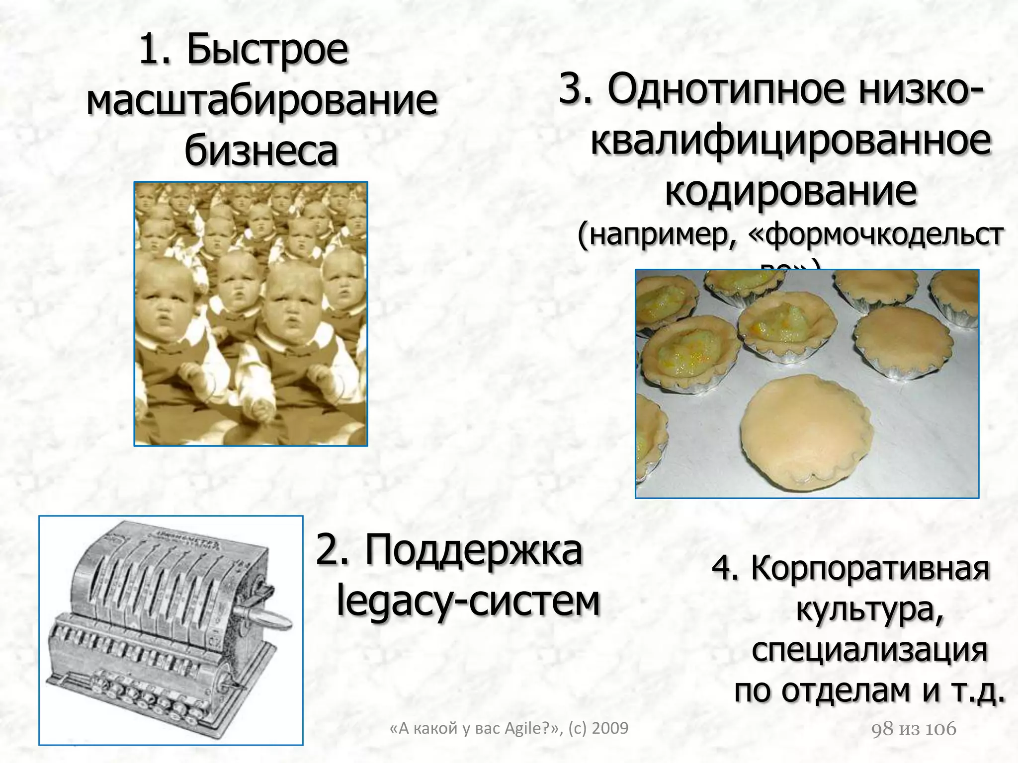 3. Строгое соблюдениеDefinition-of-Done (DoD)+ Peer Code Review«А какой у вас Agile?», (с) 200979из 106коллегааналитикили PO(2) Code Reviewсборочныйсервер(3) Сделано то, что нужно?Оно работает? Это удобно?Feedback(1) автоматическиесборка + тестыдемоFeedback