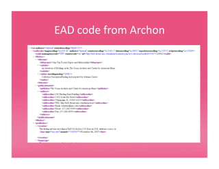 EAD code from Archon 
 