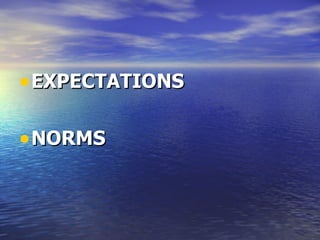EXPECTATIONS NORMS 