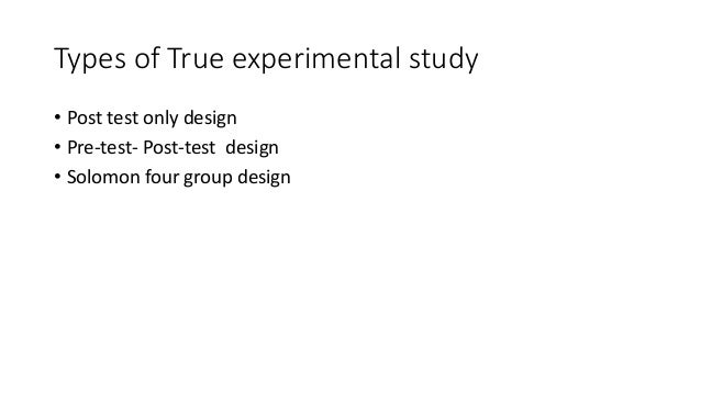 True experimental study design