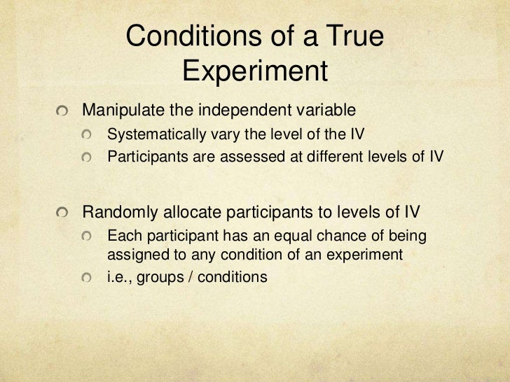 True experiments