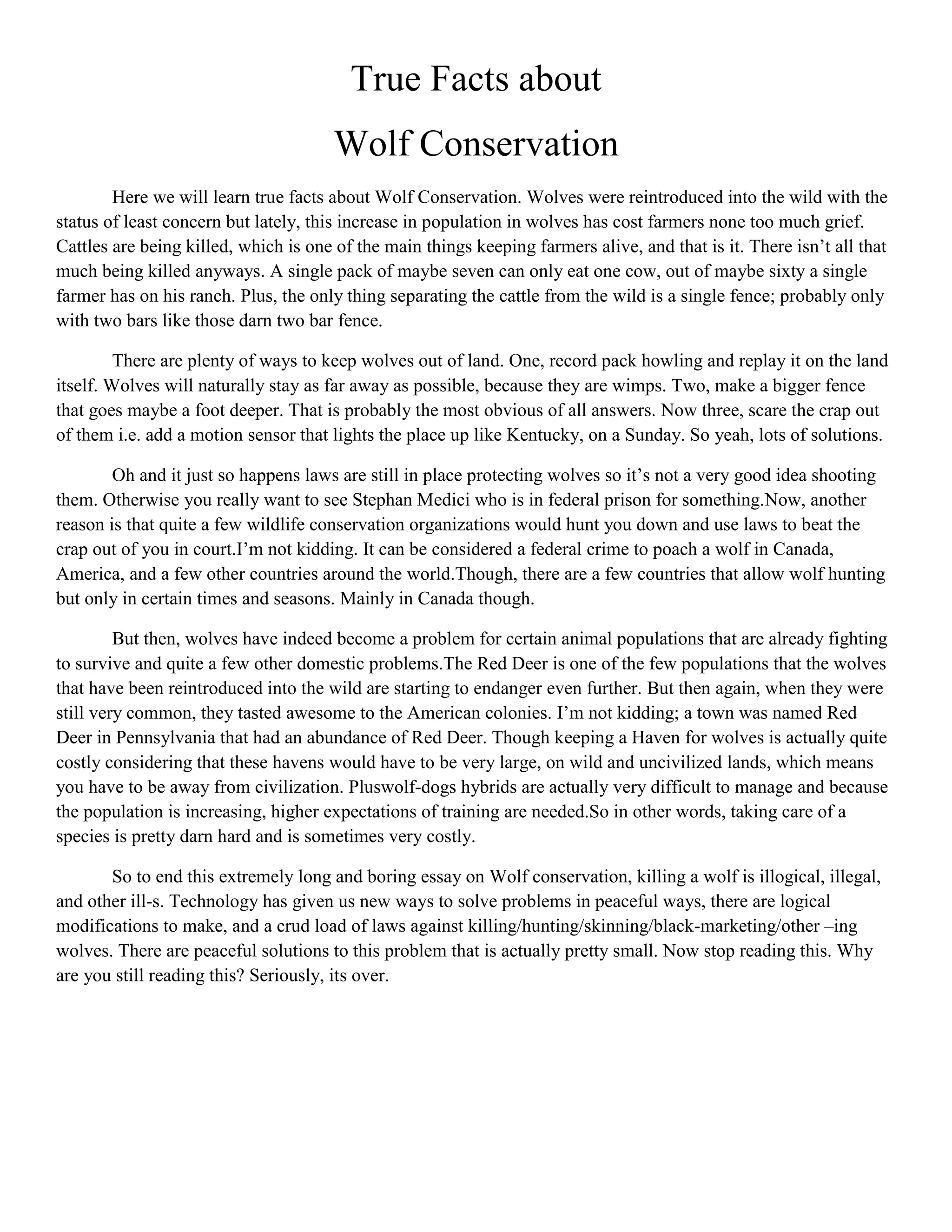 True facts about wolf conservation | PDF