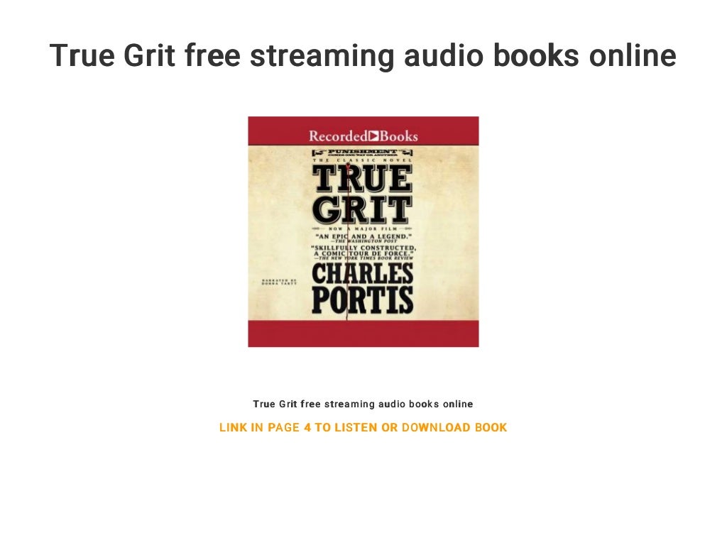 True Grit free streaming audio books online