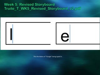This the letters of “Google” being typed in.
 