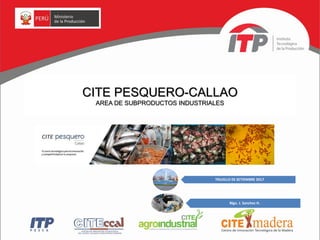 CITE PESQUERO-CALLAO
AREA DE SUBPRODUCTOS INDUSTRIALES
TRUJILLO 05 SETIEMBRE 2017
Blgo. J. Sanchez H.
 