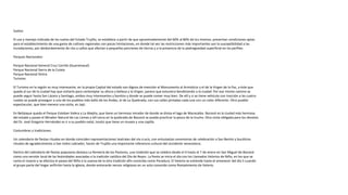Suelos:
El uso y manejo indicado de los suelos del Estado Trujillo, se establece a partir de que aproximadamente del 60% al 80% de los mismos, presentan condiciones aptas
para el establecimiento de una gama de cultivos regionales con pocas limitaciones, en donde tal vez las restricciones más importantes son la susceptibilidad a las
inundaciones, por desbordamiento de ríos y caños que afectan a pequeñas porciones de tierras y a la presencia de la pedregosidad superficial en los perfiles.
Parques Nacionales:
Parque Nacional General Cruz Carrillo (Guaramacal)
Parque Nacional Sierra de la Culata
Parque Nacional Dinira
Turismo:
El Turismo en la región es muy interesante, en la propia Capital del estado son dignos de mención el Monumento al Armisticio y el de la Virgen de la Paz, a éste que
queda al sur de la ciudad hay que visitarlo para contemplar su altura y belleza y la Virgen, parece que estuviera bendiciendo a la ciudad. Por ese mismo camino se
puede seguir hasta San Lázaro y Santiago, ambos muy interesantes y bonitos y donde se puede comer muy bien. De allí y si se tiene vehículo con tracción a las cuatro
ruedas se puede proseguir a uno de los pueblos más bello de los Andes, el de La Quebrada, con sus calles pintadas cada una con un color diferente. Otro pueblo
espectacular, que bien merece una visita, es Jajó.
En Betijoque queda el Parque Esteban Valera y La Abejita, que tiene un hermoso mirador de donde se divisa el lago de Maracaibo. Boconó es la ciudad más hermosa
del estado y posee el Mirador Natural de Las Lomas y allí cerca en la quebrada de Boconó se puede practicar la pesca de la trucha. Otra visita obligada para los devotos
del Dr. José Gregorio Hernández es ir a su pueblo natal, Isnotú que tiene un museo y una capilla.
Costumbres y tradiciones:
Un calendario de fiestas rituales en donde coinciden representaciones teatrales del vía crucis, con entusiastas ceremonias de celebración a San Benito y bucólicos
rituales de agradecimiento a San Isidro Labrador, hacen de Trujillo una importante referencia cultural del occidente venezolano.
Dentro del calendario de fiestas populares destaca La Romería de los Pastores, una tradición que se celebra desde el 4 hasta el 7 de enero en San Miguel de Boconó
como una versión local de las festividades asociadas a la iradición católica del Día de Reyes. La fiesta se inicia el día con los Llamados Velorios de Niño, en los que se
canta el rosario y se efectúa el paseo del Niño a la usanza de la otra tradición afín conocida como Paradura. El Velorio se extiende hasta el amanecer del día 5 cuando
el grupo parte del hogar anfitrión hasta la iglesia, donde entonarán versos religiosos en un acto conocido como Rompimiento de Velorio.
 