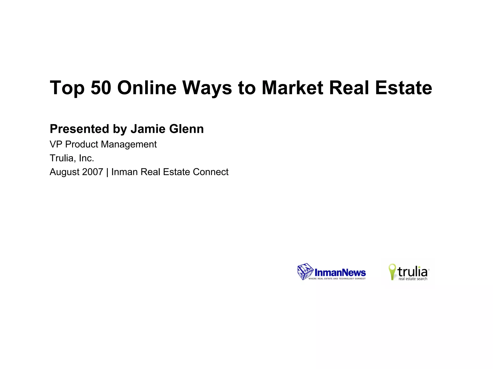 Trulia Inman Top50 Marketing Ideas