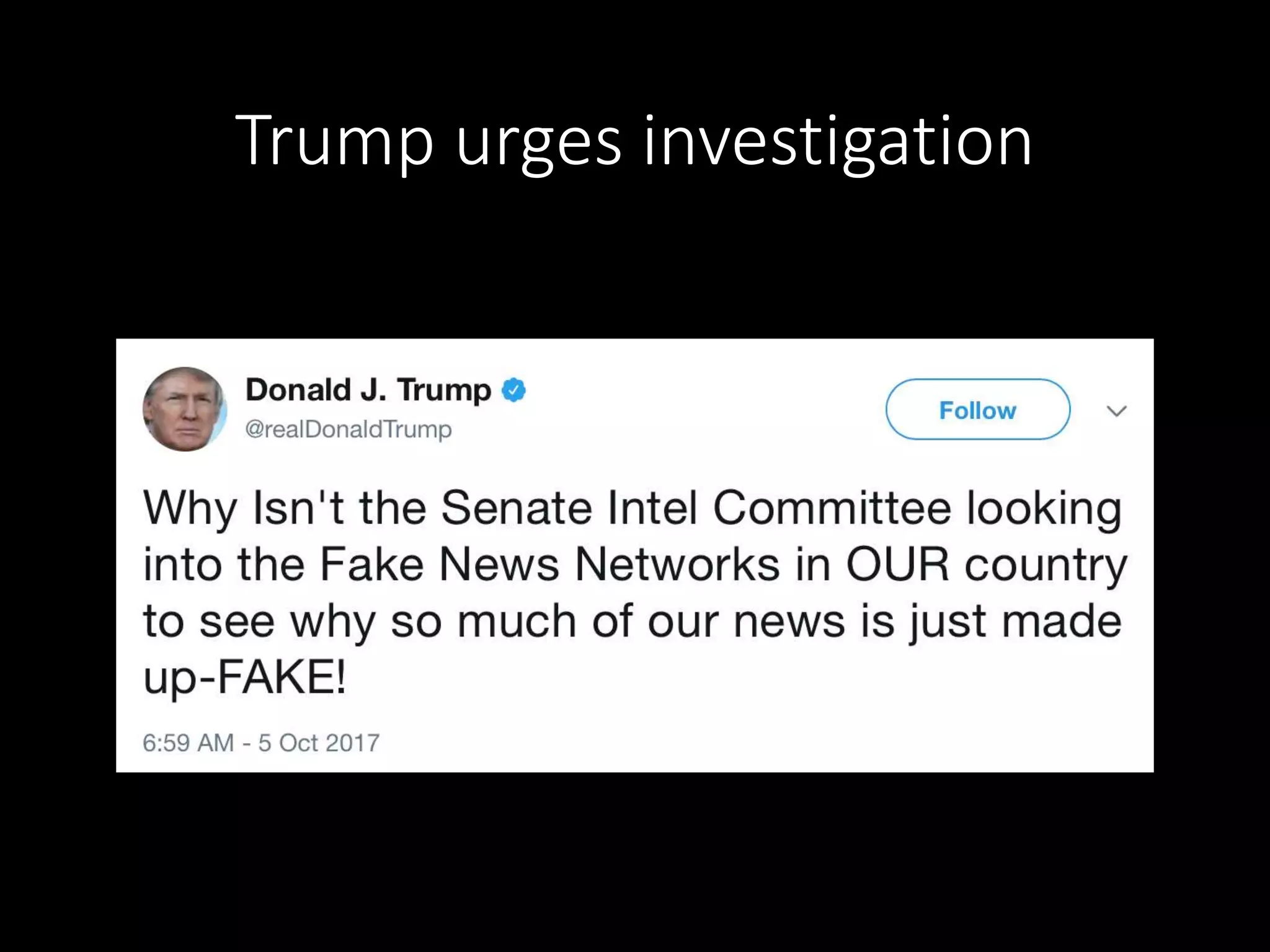 Trump urges investigation
 