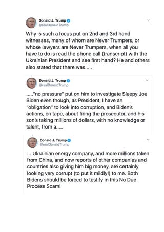 President Trump tweet about investigation