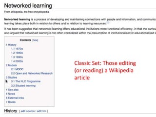 Classic Set: Those editing
(or reading) a Wikipedia
article
 
