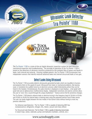 www.actoolsupply.com




Bacharach Tru Pointe Ultrasonic Leak Detectors




                        www.actoolsupply.com
 