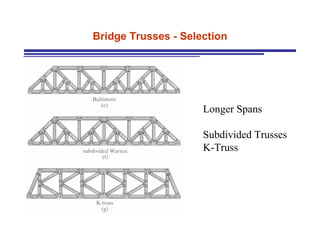 Bridge Trusses - Selection Longer Spans Subdivided Trusses K-Truss 