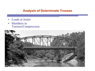 Analysis of Determinate Trusses Loads at Joints Members in Tension/Compression 