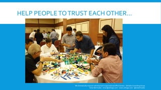 HELP PEOPLETOTRUST EACH OTHER…
We dramatically improve individual and organizational effectiveness - ZettaGo Consulting Group
Omar Bermudez - omar@zettago.com – www.zettago.com - @ocbermudez
 