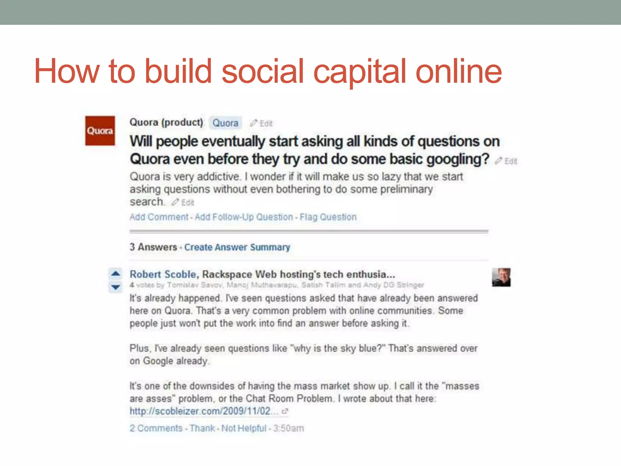How to build social capital online
 