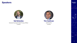 3
Speakers
Tim Sullivan
SVP & CFO
TrustArc
Val Ilchenko
General Counsel & Chief Privacy Officer
TrustArc
 
