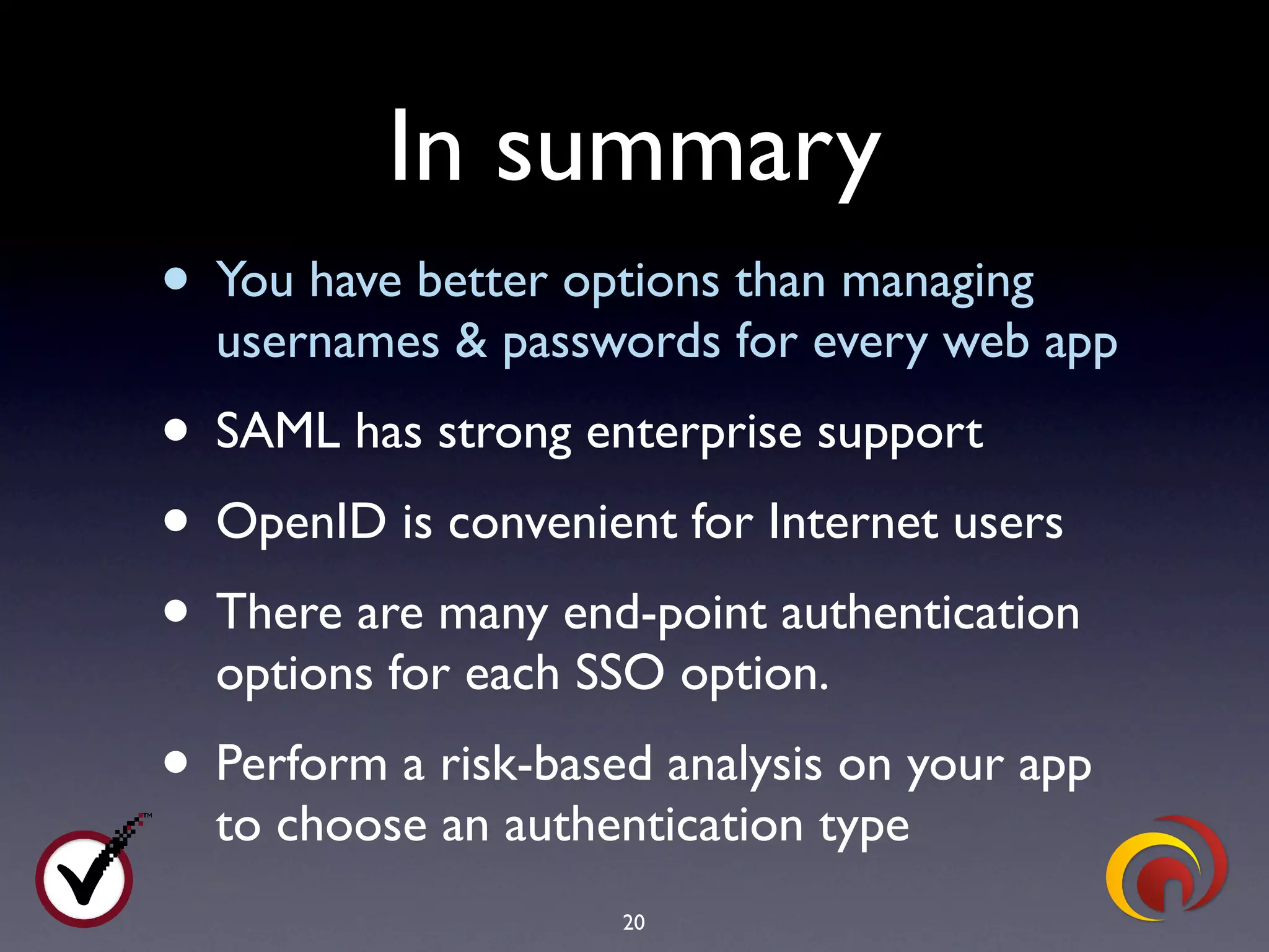 TrustBearer - Virginia Security Summit - Web Authentication Strategies - April 2009