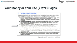 nacho_benavides
Your Money or Your Life (YMYL) Pages
(Captura de pantalla de las General Guidelines)
 