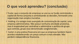 truste, holding e cartel feito ano passado por | PPTX