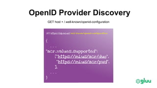 OpenID Provider Discovery
GET host + /.well-known/openid-configuration
 