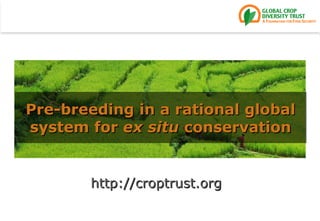 Pre-breeding in a rational global
system for ex situ conservation


       http://croptrust.org
 