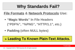 “It Would Take Millions Of Years 
To Break Standard 
Encryption.” 
22 | Copyright © 2013, TWD Industries AG. All rights reserved. 
TrustLeap 
Promotion 
 